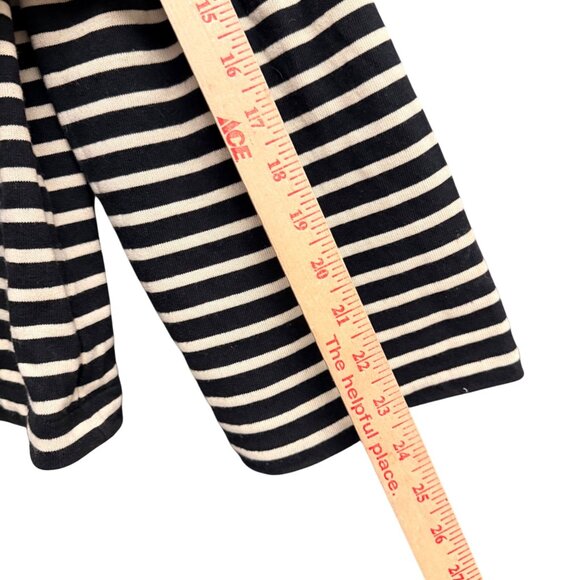 Madewell Womens XS Black Beige Striped Long-Sleeve Top - Picture 4 of 8